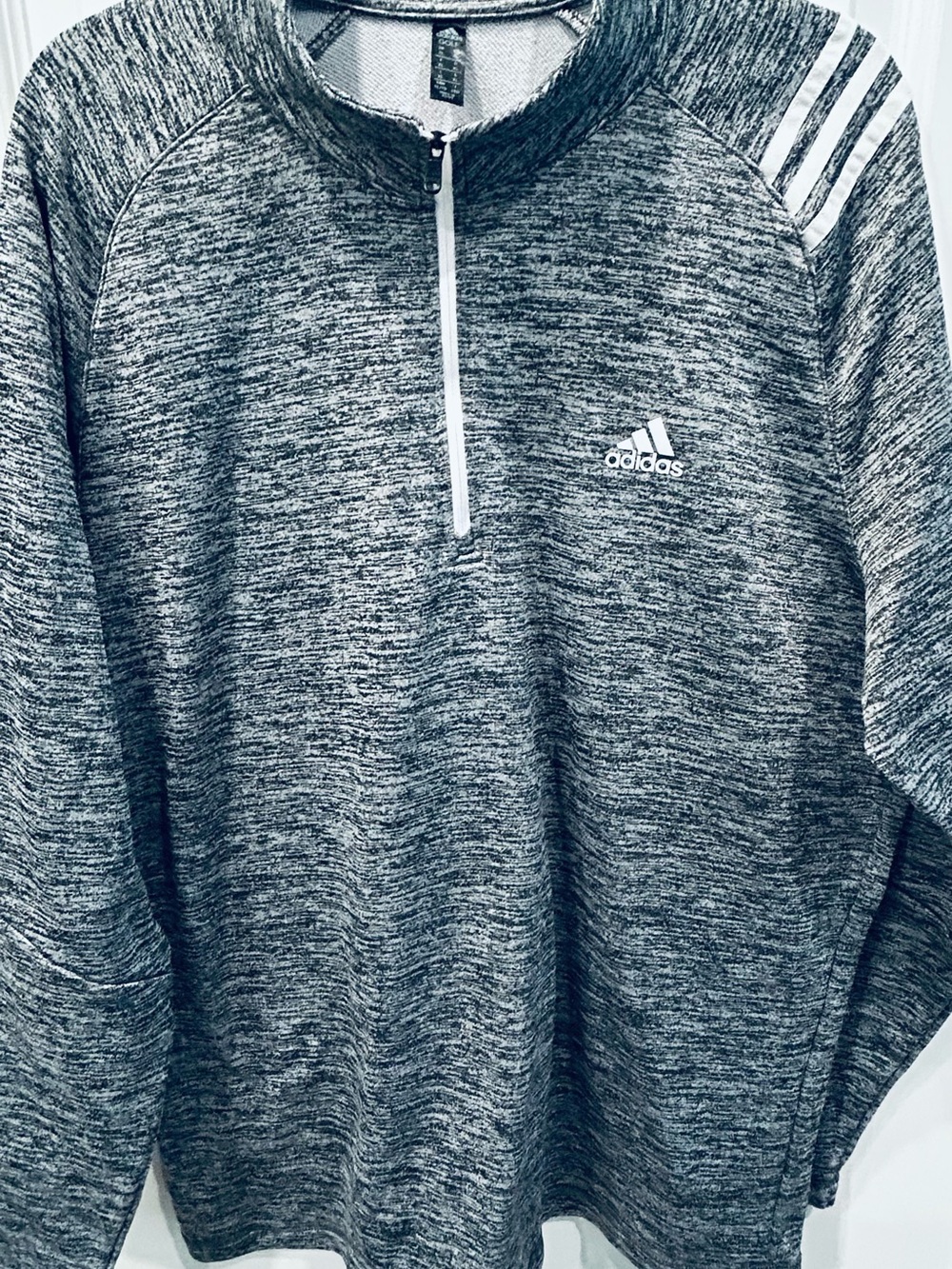 adidas Gray Heather Lightweight Half-Zip Shirt Jacket